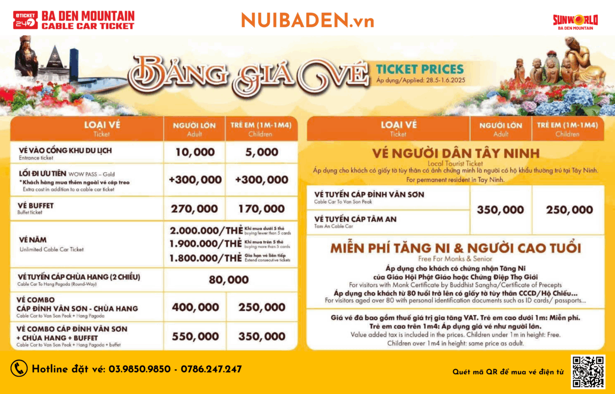 Vé Cáp Treo Núi Bà Đen Khuyến Mãi Giá Rẻ