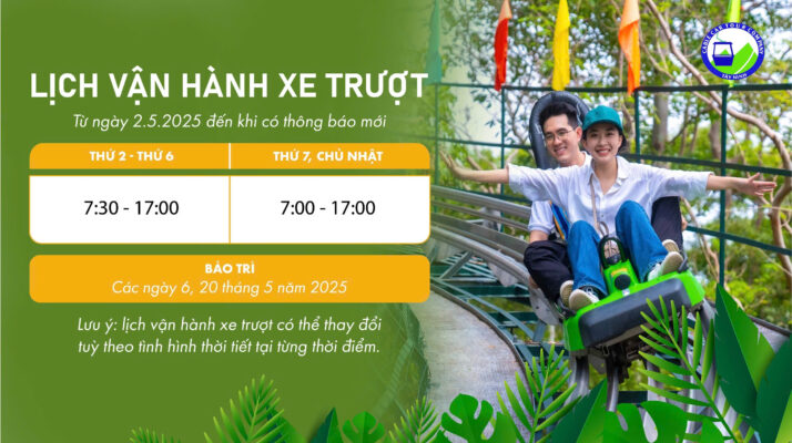 Lịch vận hành xe trượt ống Núi Bà Đen, giờ hoat động xe trượt ống Núi Bà Đen, máng trượt Núi Bà Đen