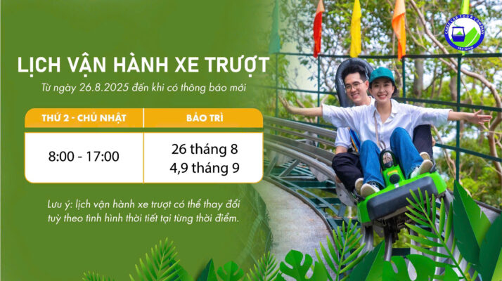 Lịch vận hành xe trượt ống Núi Bà Đen, giờ hoat động xe trượt ống Núi Bà Đen, máng trượt Núi Bà Đen
