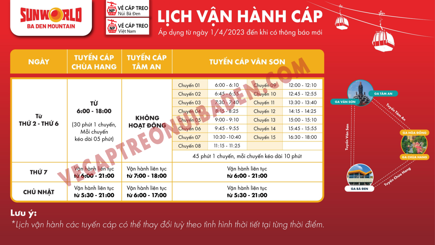 Bảng Giá Vé Cáp Treo Núi Bà Đen Mới Nhất, Lịch Vận hành Cáp Treo Núi Bà Đen, Giờ Hoạt Động Cáp Treo Núi Bà Đen, Giờ Mở Cửa Cáp Treo Núi Bà Đen