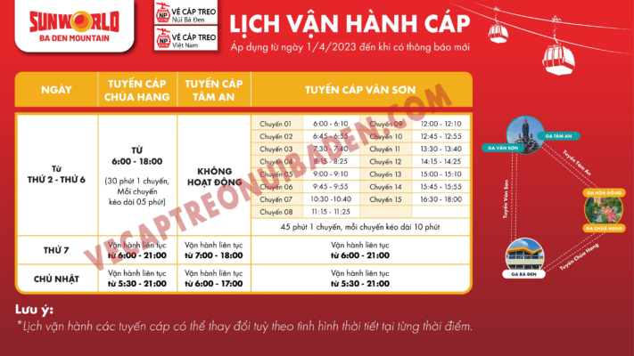 Bảng Giá Vé Cáp Treo Núi Bà Đen Mới Nhất, Lịch Vận hành Cáp Treo Núi Bà Đen, Giờ Hoạt Động Cáp Treo Núi Bà Đen, Giờ Mở Cửa Cáp Treo Núi Bà Đen